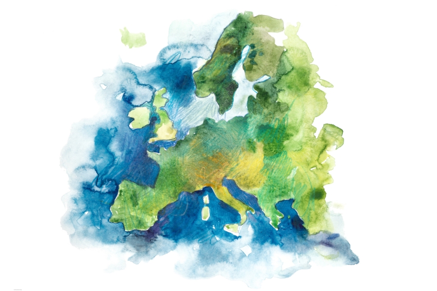 Mapa Evropy — nejčastější destinace